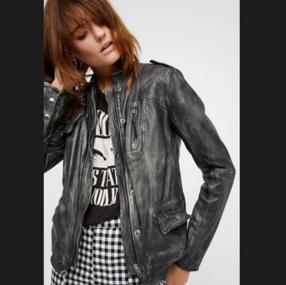 Free People Jackets & Blazers - Free People Genuine Rumpled Sheep Leather Jacket